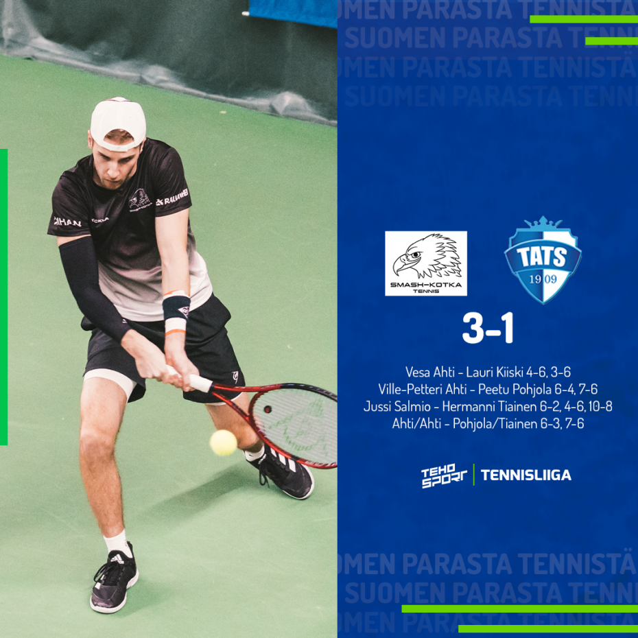 TEHO Sport Tennisliiga: miesten voittoihin HVS, Smash-Kotka ja GT