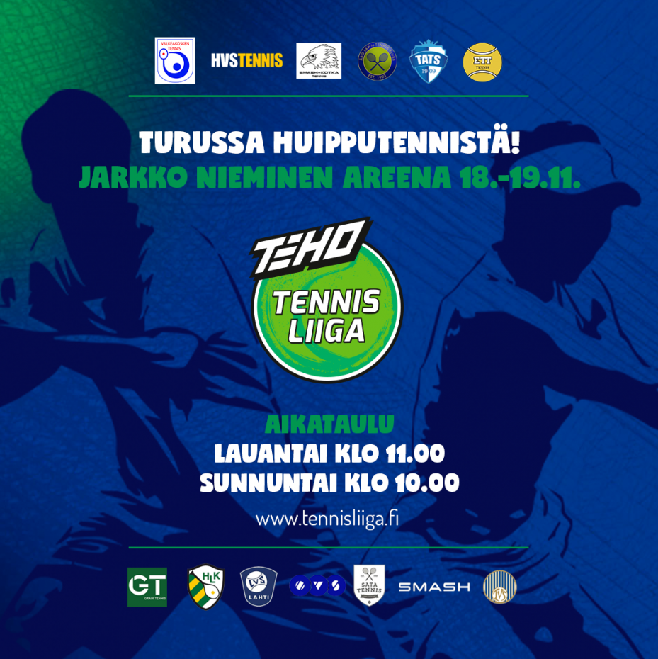TEHO Tennisliiga jatkuu Turussa 18.-19.11.