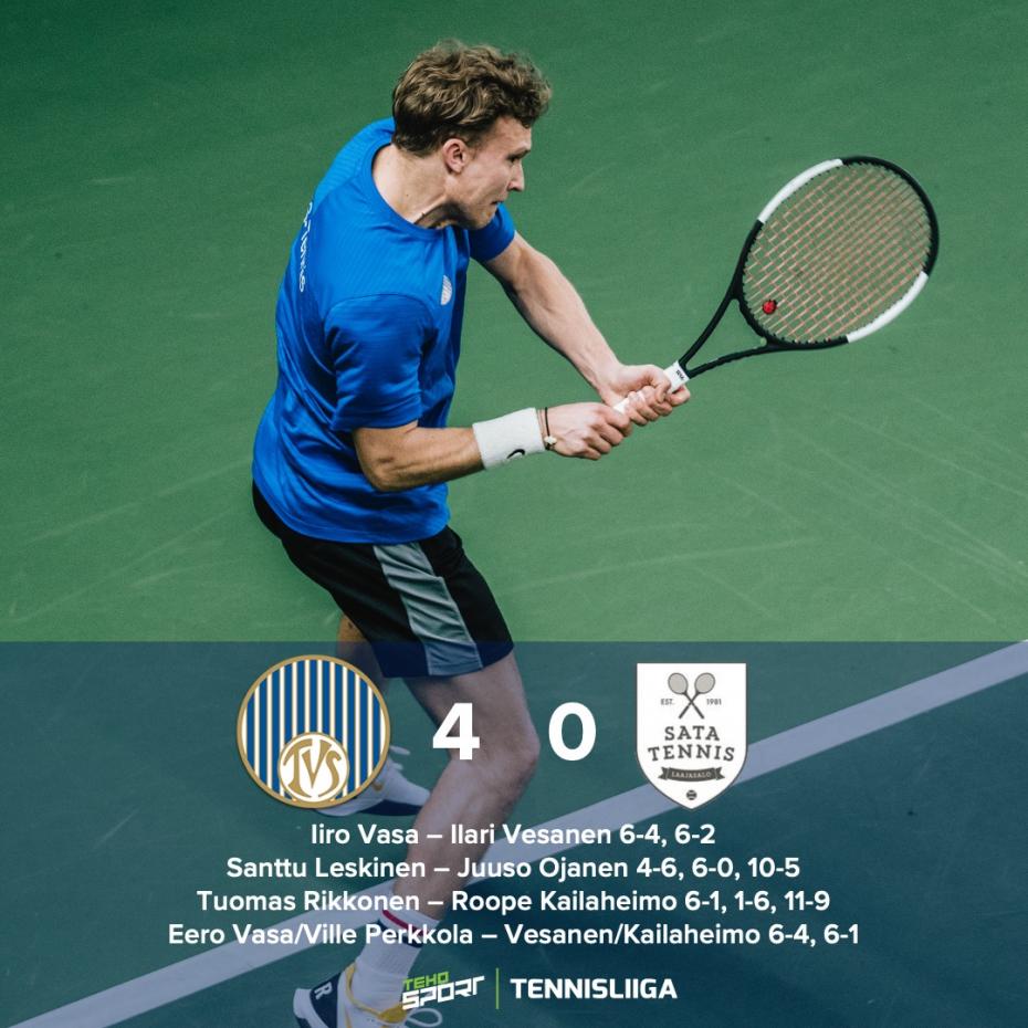 TVS ja HVS voittoihin TEHO Sport Tennisliigan paluuotteluissa - lauantaina ja sunnuntaina lisää otteluita luvassa