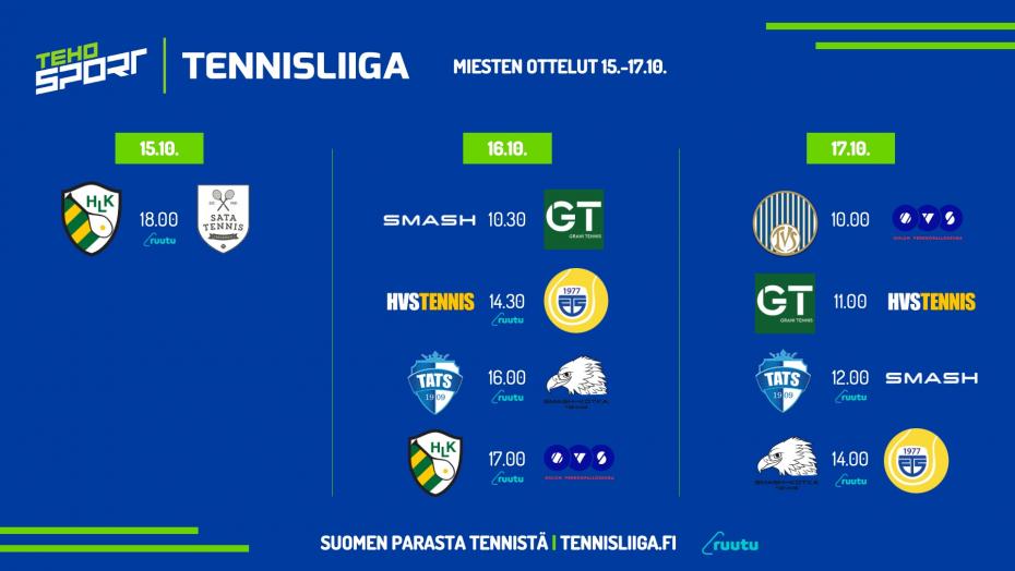 Hyppää mukaan, TEHO Sport Tennisliiga alkaa 15.-17.10.